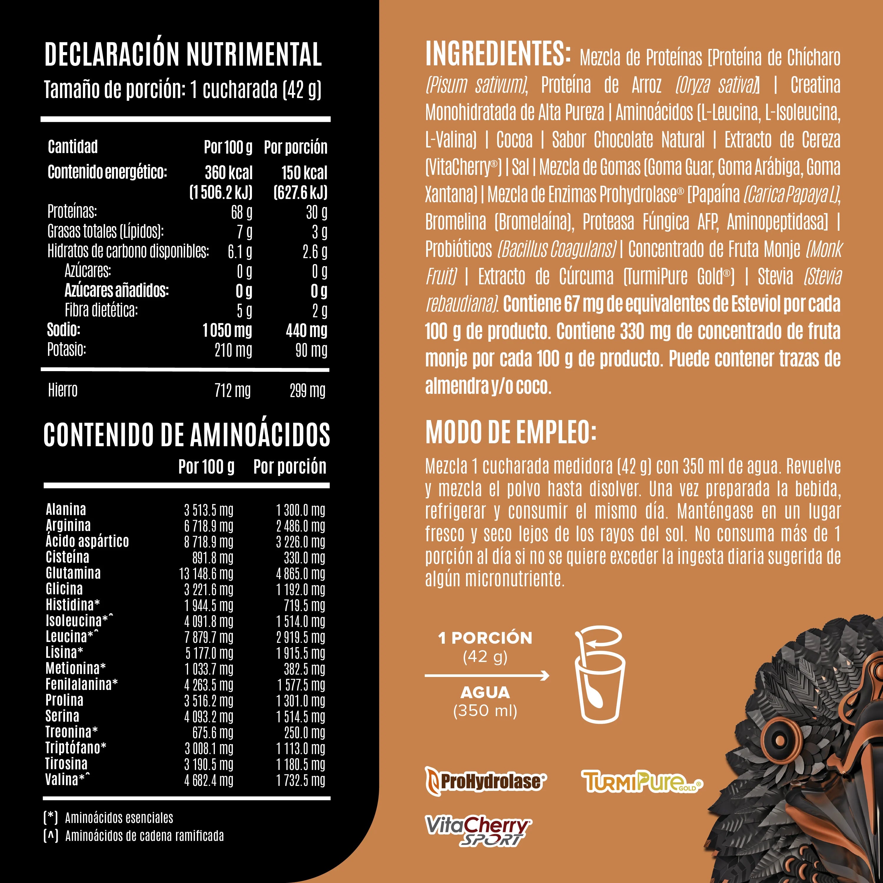 Falcon Performance Proteína 1.9 kg - 45 Servicios Choco Bronze