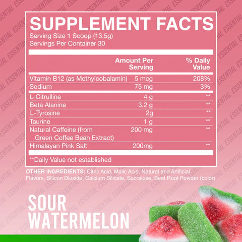 RAW CBUM ESSENTIAL 30 SERV SOUR WATERMELON